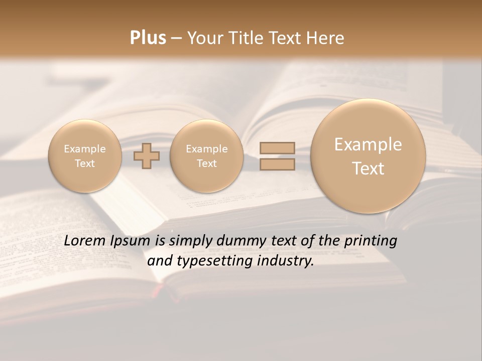 A Pile Of Books Sitting On Top Of A Wooden Table PowerPoint Template