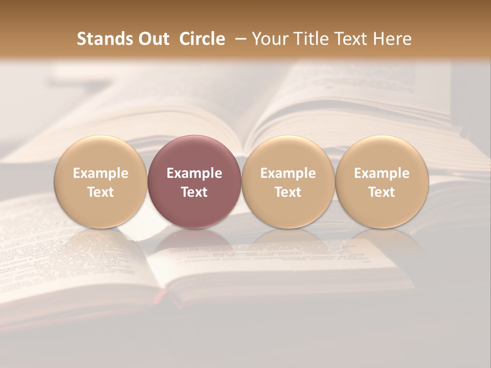 A Pile Of Books Sitting On Top Of A Wooden Table PowerPoint Template