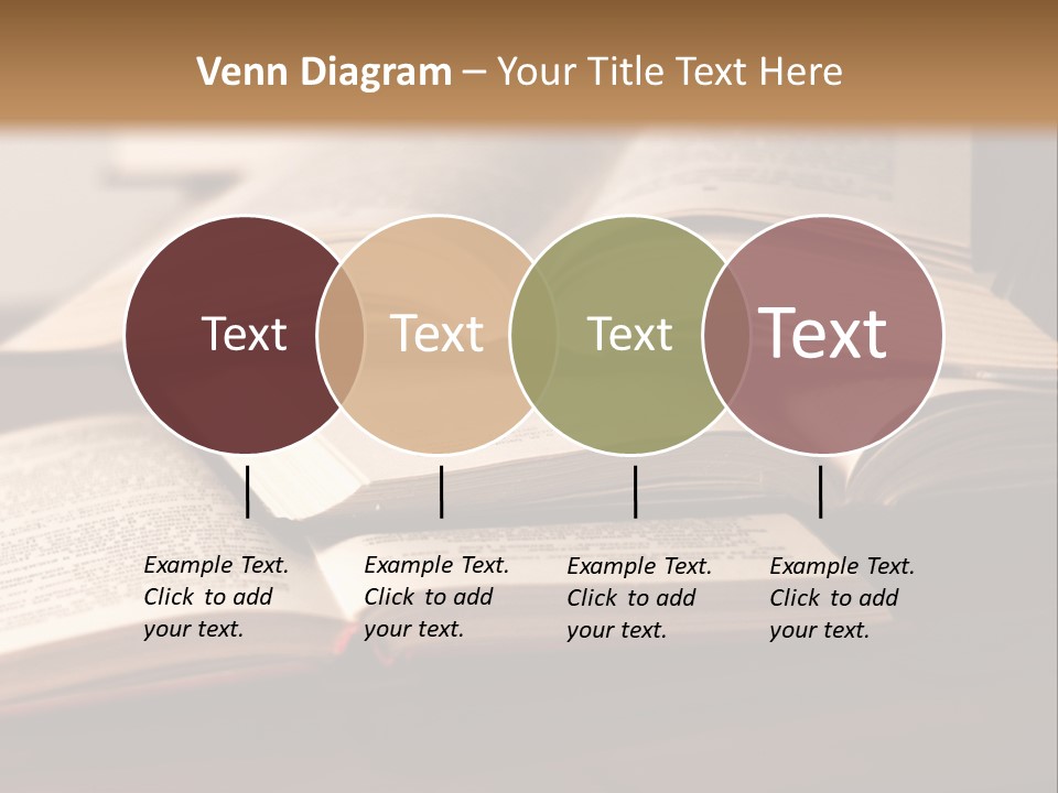 A Pile Of Books Sitting On Top Of A Wooden Table PowerPoint Template