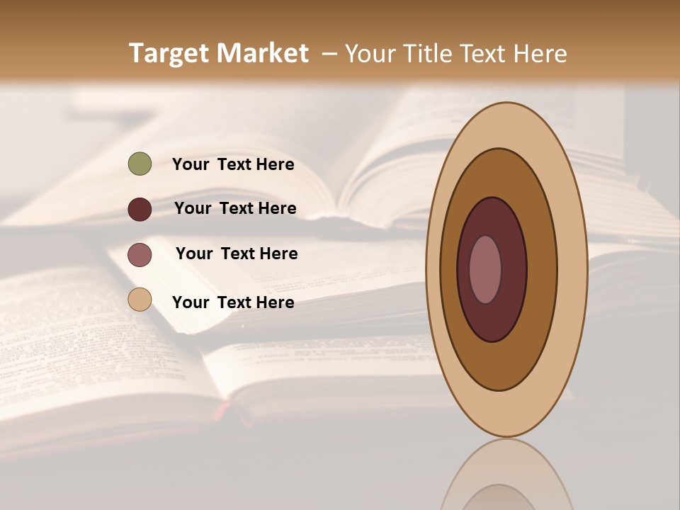 A Pile Of Books Sitting On Top Of A Wooden Table PowerPoint Template