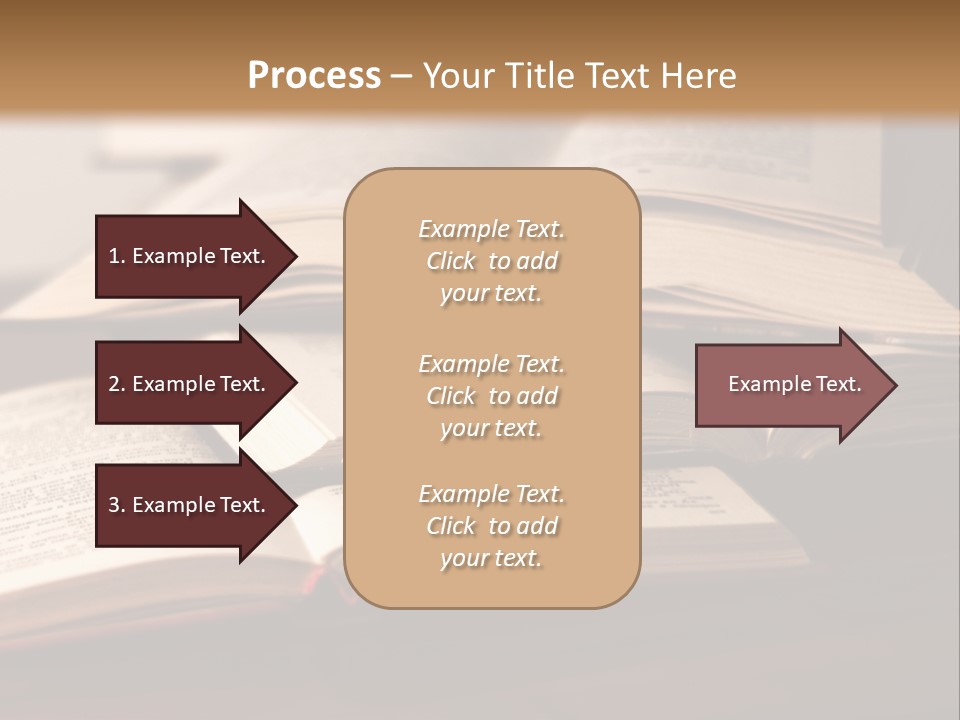 A Pile Of Books Sitting On Top Of A Wooden Table PowerPoint Template
