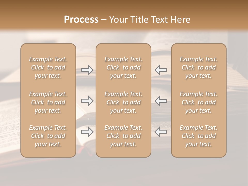 A Pile Of Books Sitting On Top Of A Wooden Table PowerPoint Template