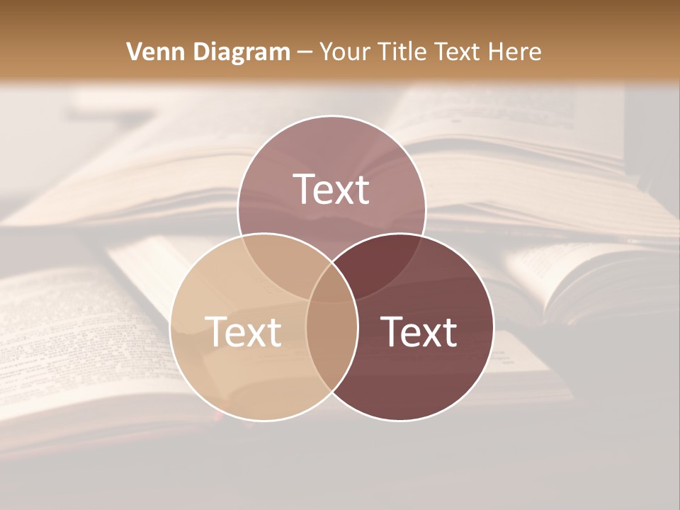 A Pile Of Books Sitting On Top Of A Wooden Table PowerPoint Template