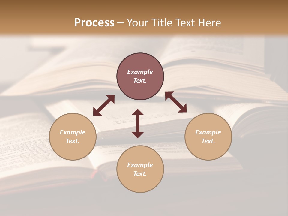 A Pile Of Books Sitting On Top Of A Wooden Table PowerPoint Template