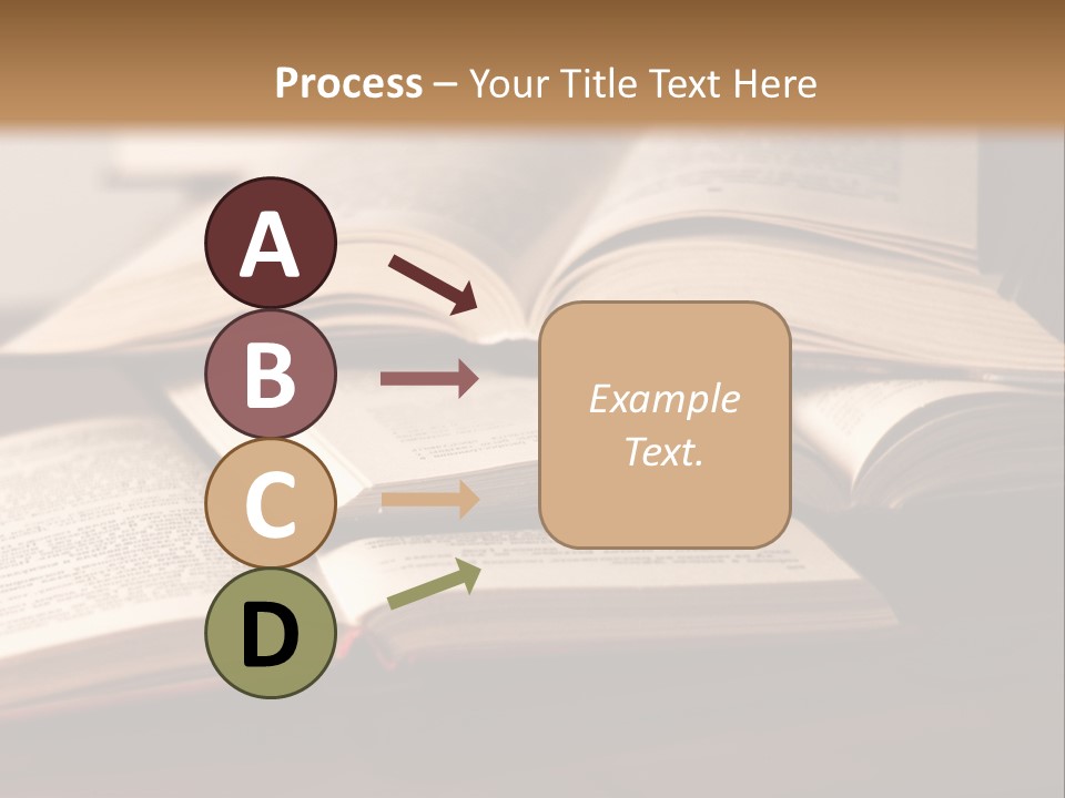 A Pile Of Books Sitting On Top Of A Wooden Table PowerPoint Template