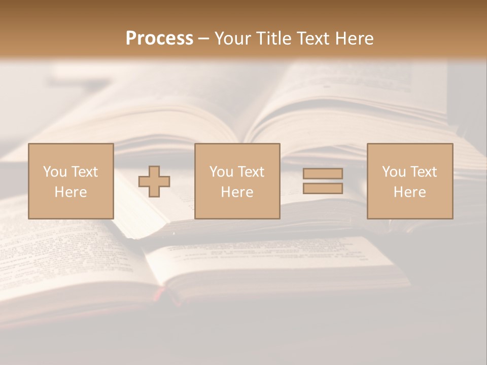 A Pile Of Books Sitting On Top Of A Wooden Table PowerPoint Template
