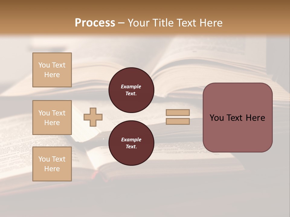 A Pile Of Books Sitting On Top Of A Wooden Table PowerPoint Template