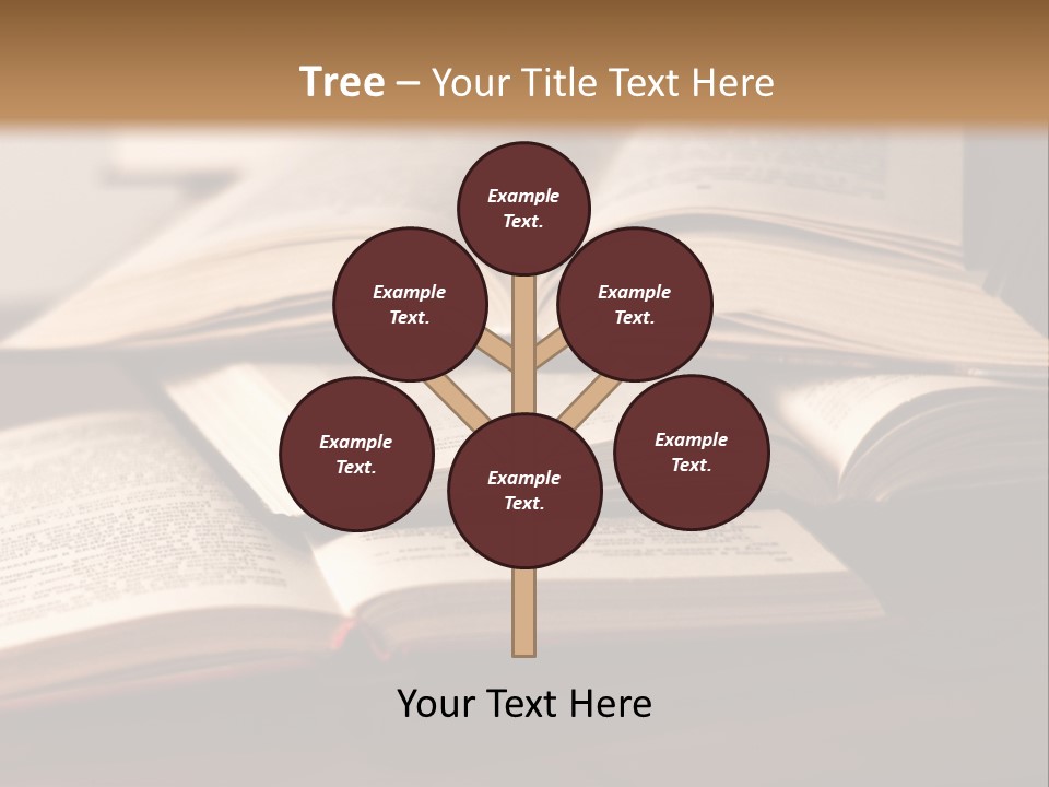 A Pile Of Books Sitting On Top Of A Wooden Table PowerPoint Template