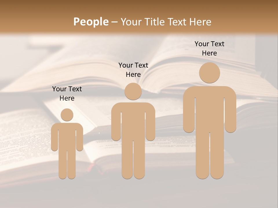 A Pile Of Books Sitting On Top Of A Wooden Table PowerPoint Template