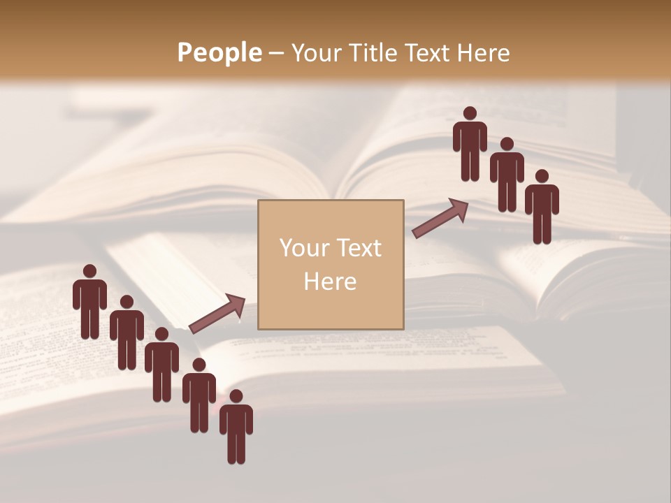 A Pile Of Books Sitting On Top Of A Wooden Table PowerPoint Template