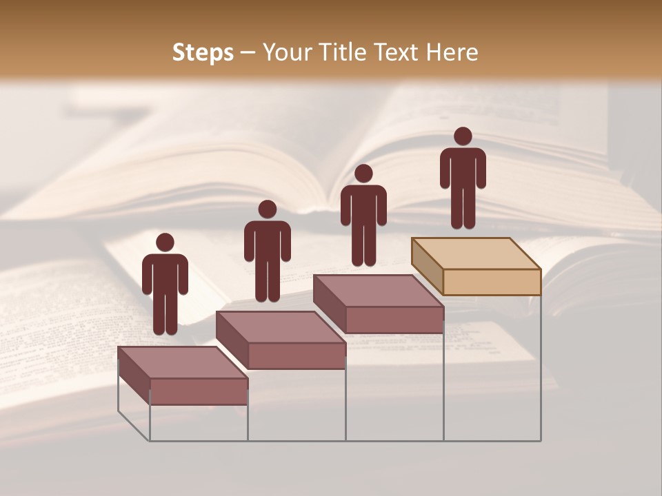 A Pile Of Books Sitting On Top Of A Wooden Table PowerPoint Template