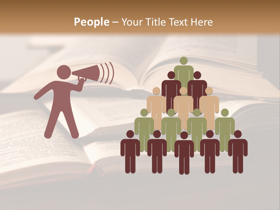 A Pile Of Books Sitting On Top Of A Wooden Table PowerPoint Template