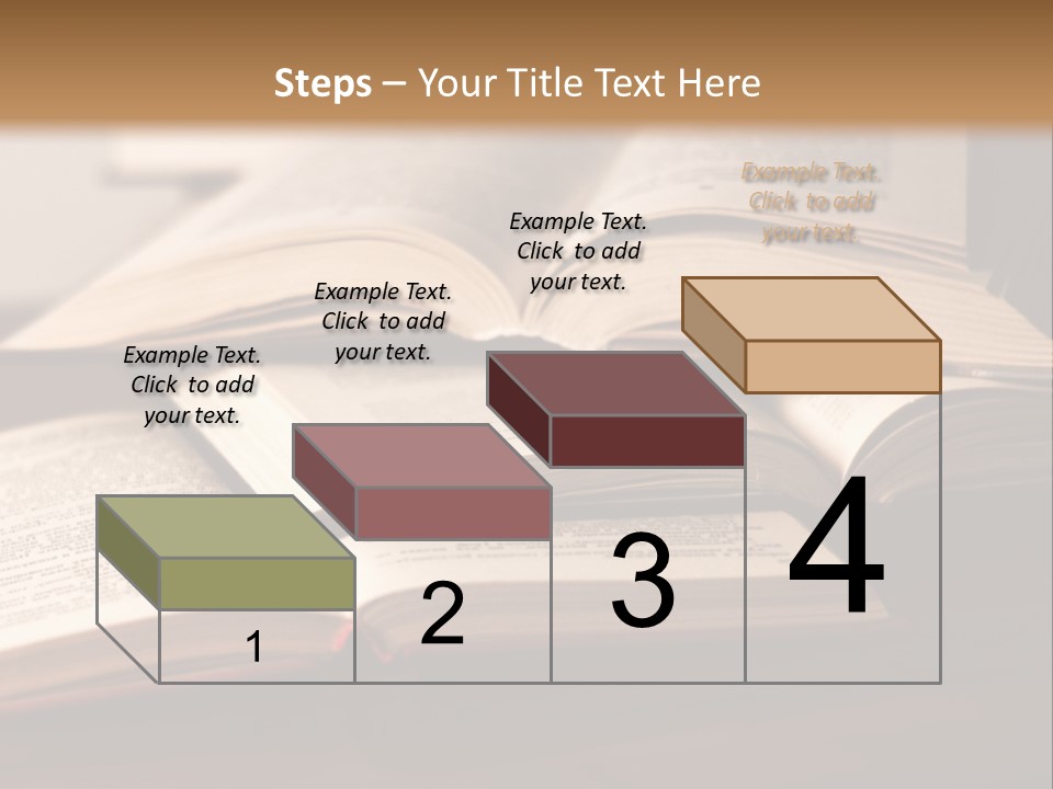 A Pile Of Books Sitting On Top Of A Wooden Table PowerPoint Template