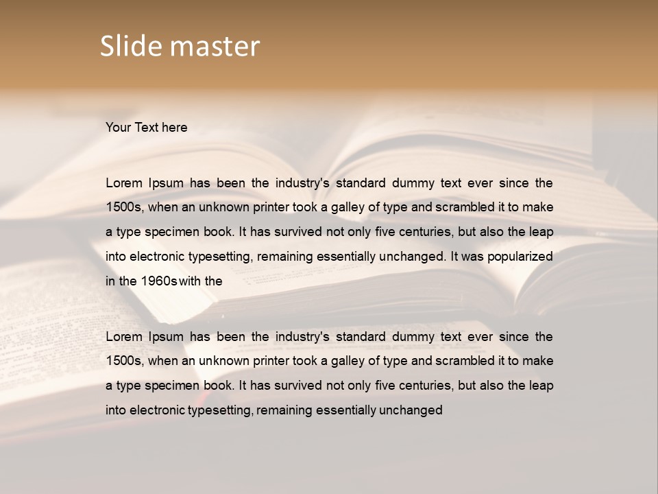 An Open Book Sitting On Top Of A Wooden Table PowerPoint Template