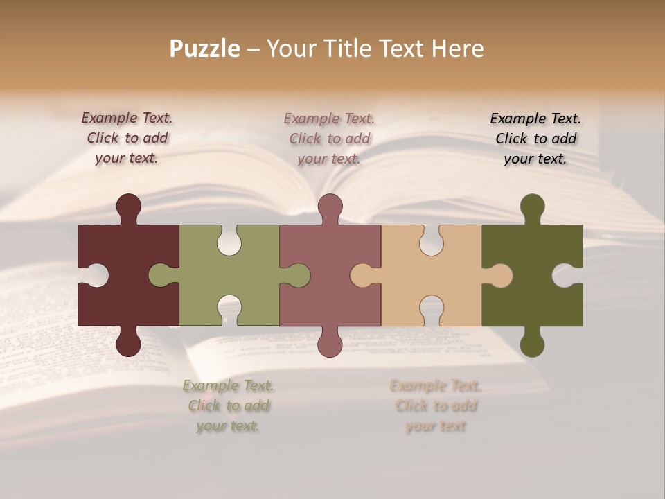 An Open Book Sitting On Top Of A Wooden Table PowerPoint Template