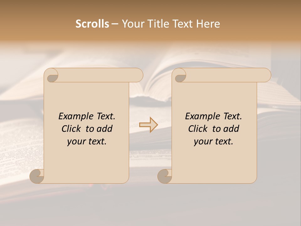 An Open Book Sitting On Top Of A Wooden Table PowerPoint Template