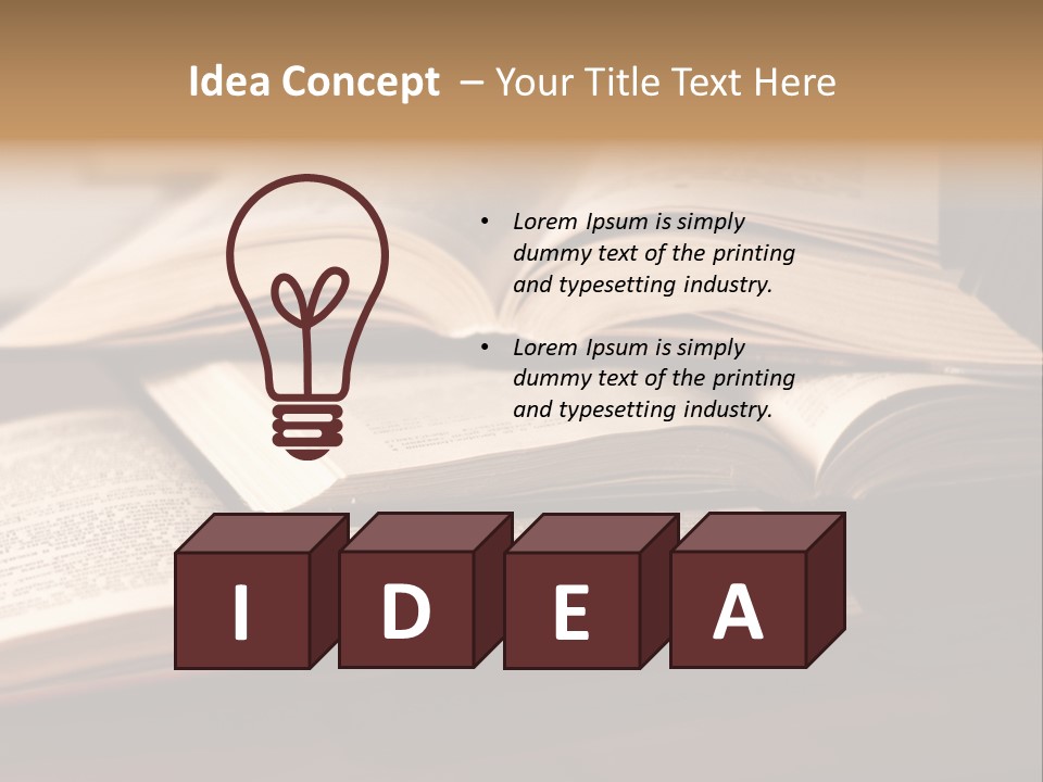 An Open Book Sitting On Top Of A Wooden Table PowerPoint Template