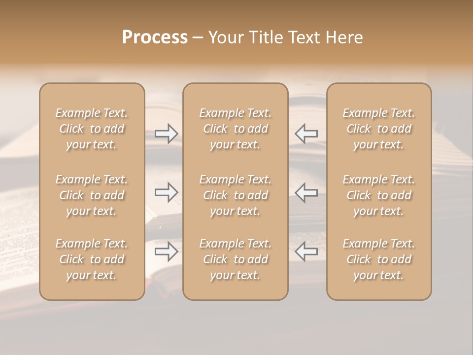 An Open Book Sitting On Top Of A Wooden Table PowerPoint Template