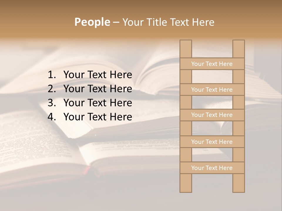 An Open Book Sitting On Top Of A Wooden Table PowerPoint Template