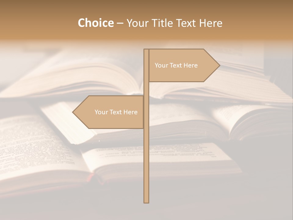 An Open Book Sitting On Top Of A Wooden Table PowerPoint Template