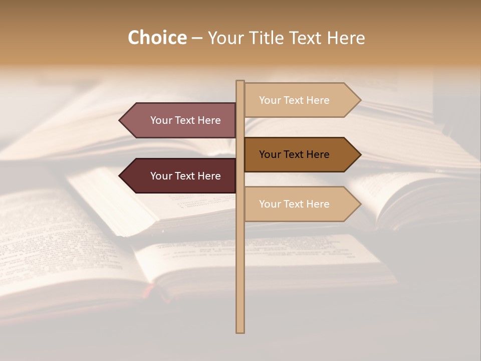 An Open Book Sitting On Top Of A Wooden Table PowerPoint Template