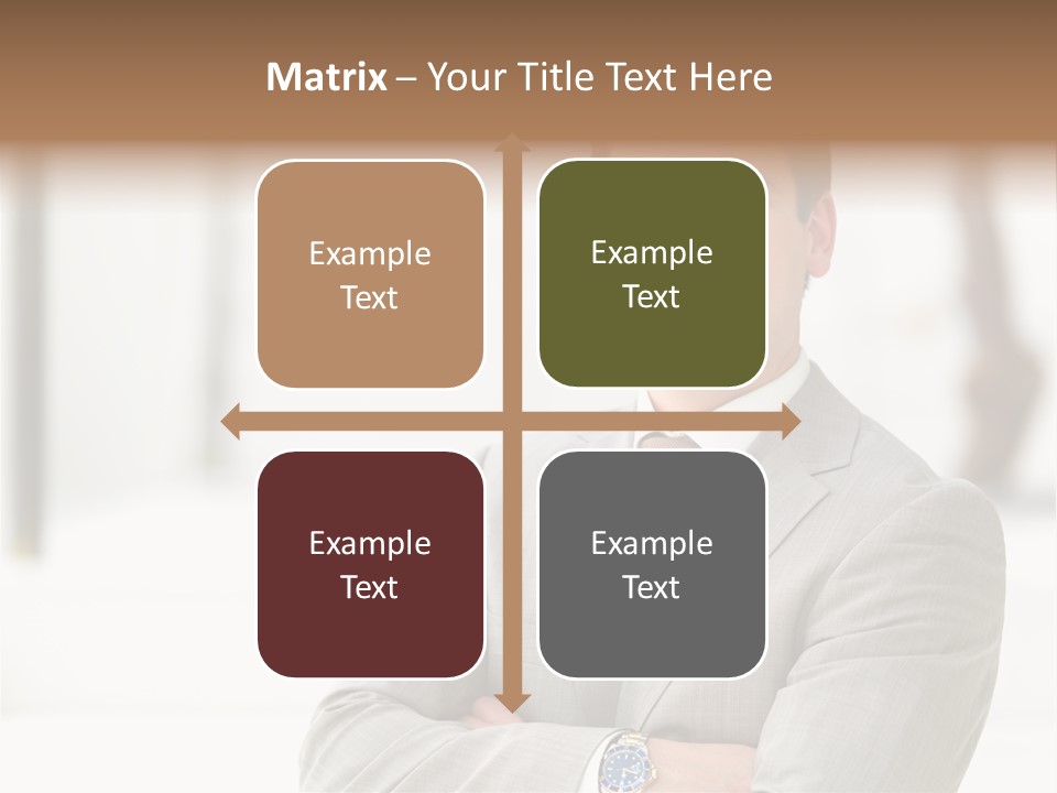 A Man In A Suit And Tie With His Arms Crossed PowerPoint Template