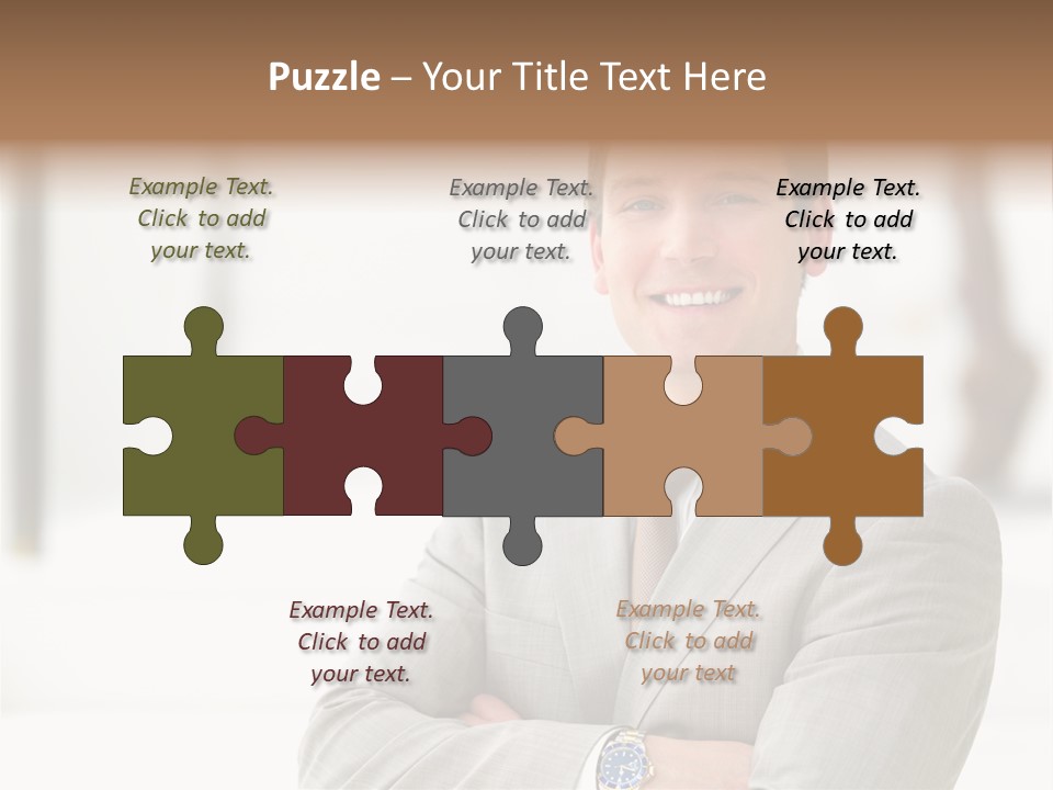 A Man In A Suit And Tie With His Arms Crossed PowerPoint Template