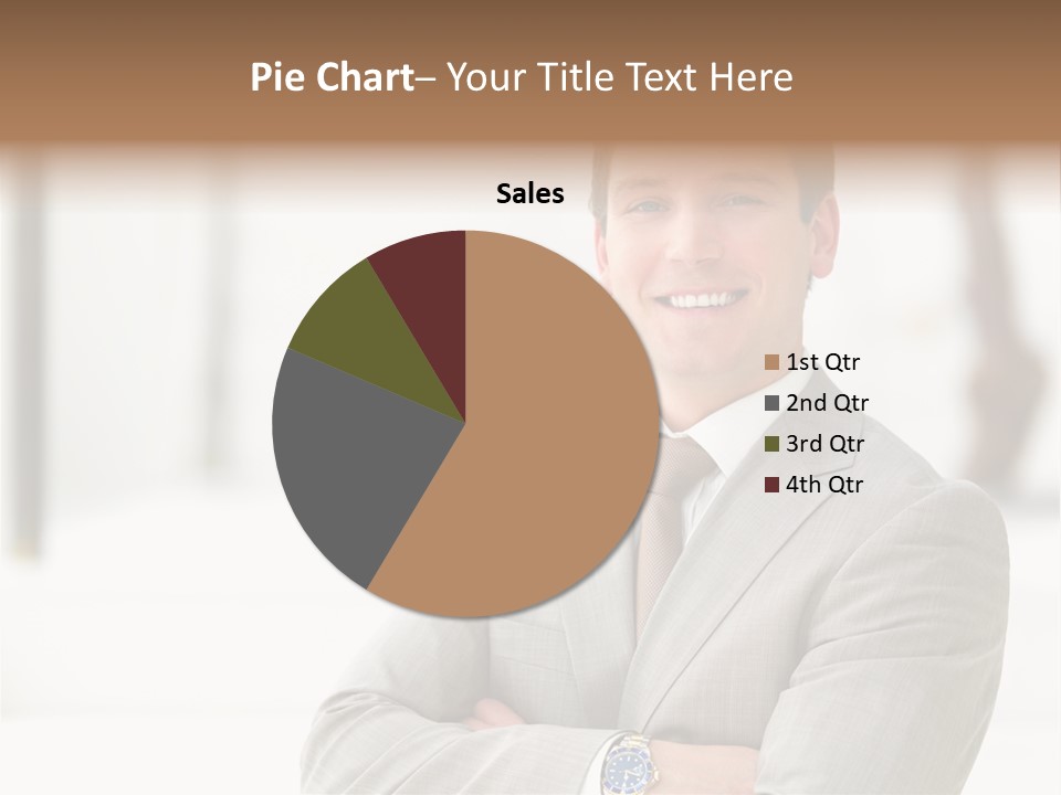 A Man In A Suit And Tie With His Arms Crossed PowerPoint Template