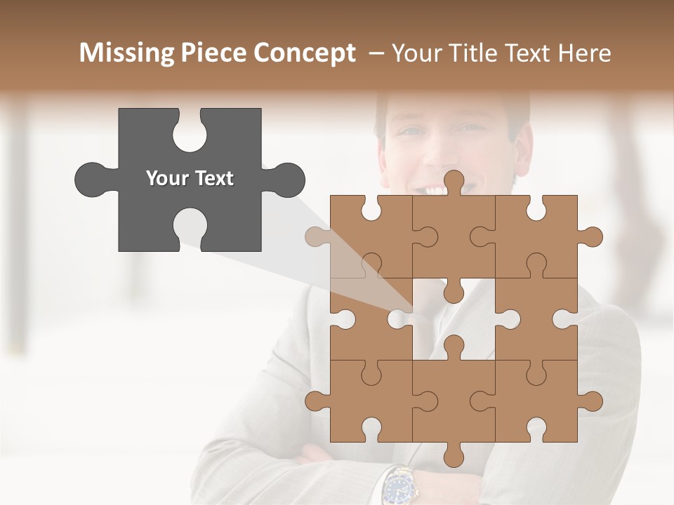 A Man In A Suit And Tie With His Arms Crossed PowerPoint Template