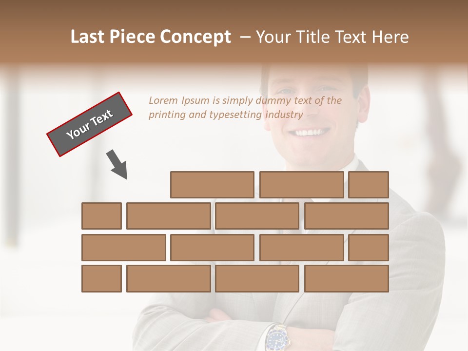 A Man In A Suit And Tie With His Arms Crossed PowerPoint Template