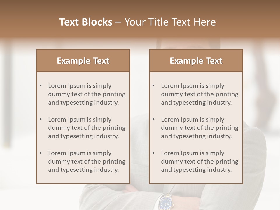 A Man In A Suit And Tie With His Arms Crossed PowerPoint Template