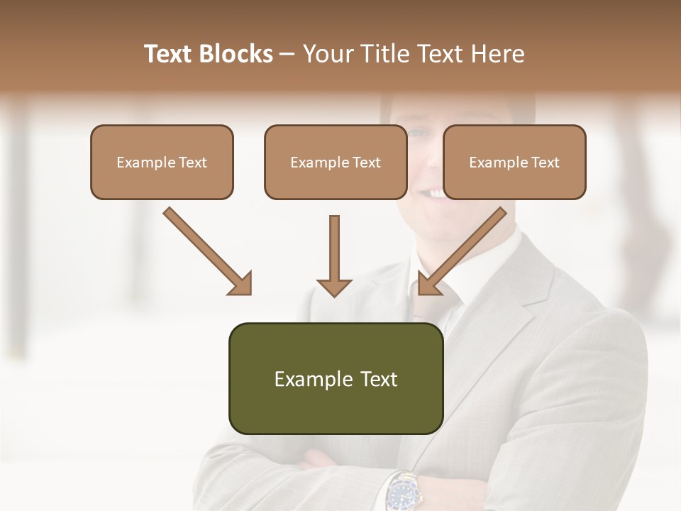 A Man In A Suit And Tie With His Arms Crossed PowerPoint Template