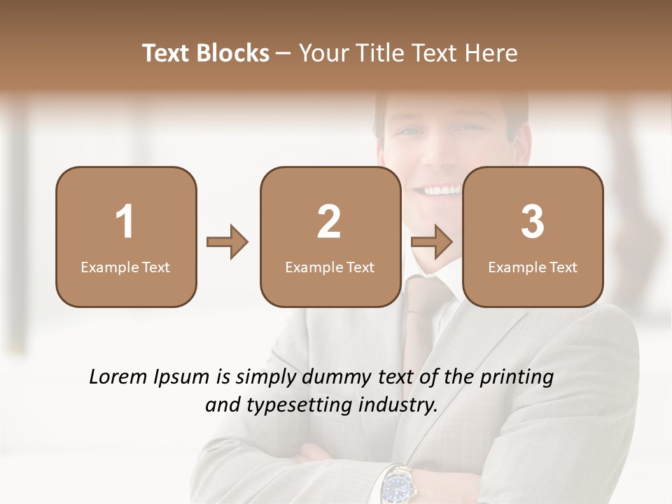 A Man In A Suit And Tie With His Arms Crossed PowerPoint Template