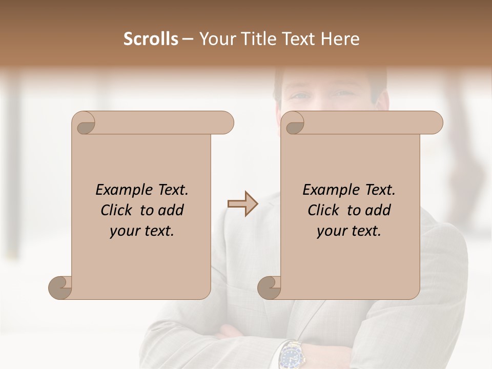 A Man In A Suit And Tie With His Arms Crossed PowerPoint Template