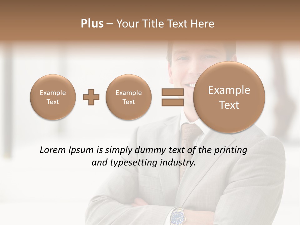 A Man In A Suit And Tie With His Arms Crossed PowerPoint Template