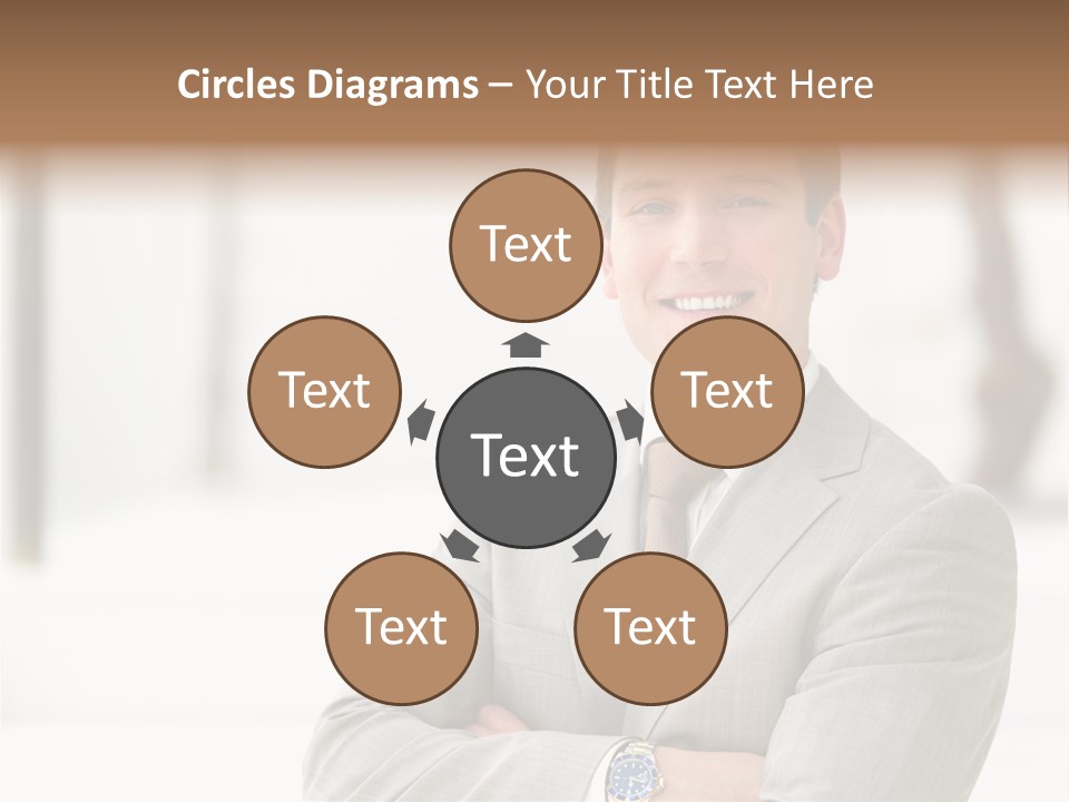 A Man In A Suit And Tie With His Arms Crossed PowerPoint Template