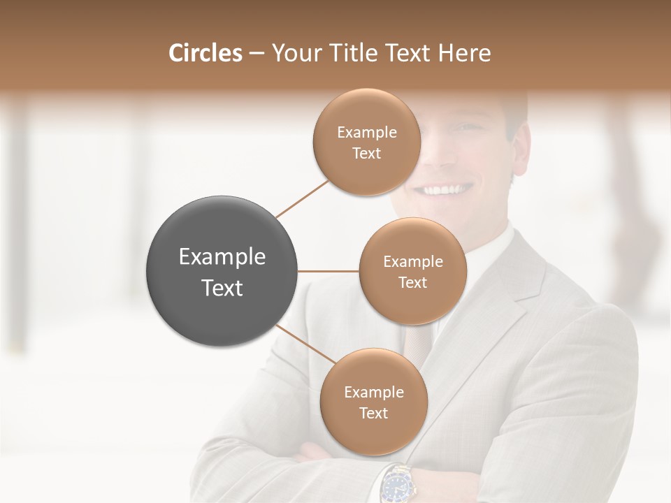 A Man In A Suit And Tie With His Arms Crossed PowerPoint Template