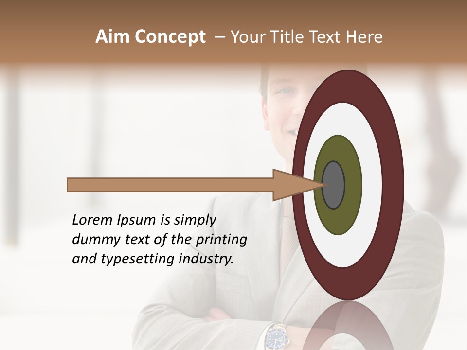 A Man In A Suit And Tie With His Arms Crossed PowerPoint Template
