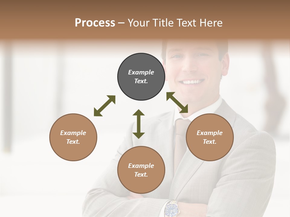 A Man In A Suit And Tie With His Arms Crossed PowerPoint Template