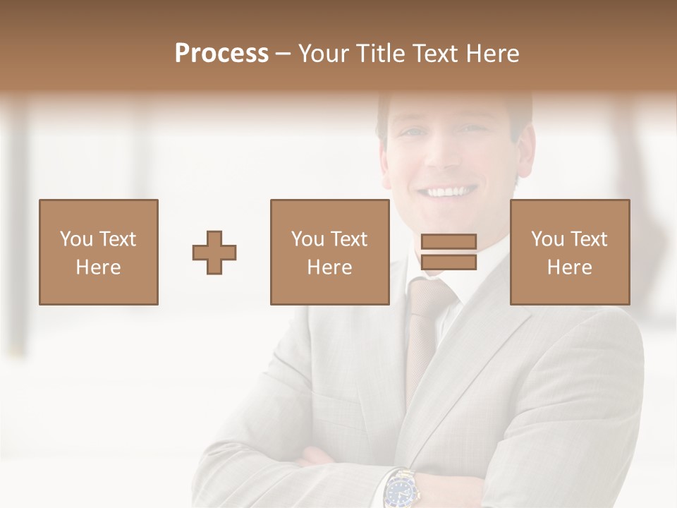 A Man In A Suit And Tie With His Arms Crossed PowerPoint Template