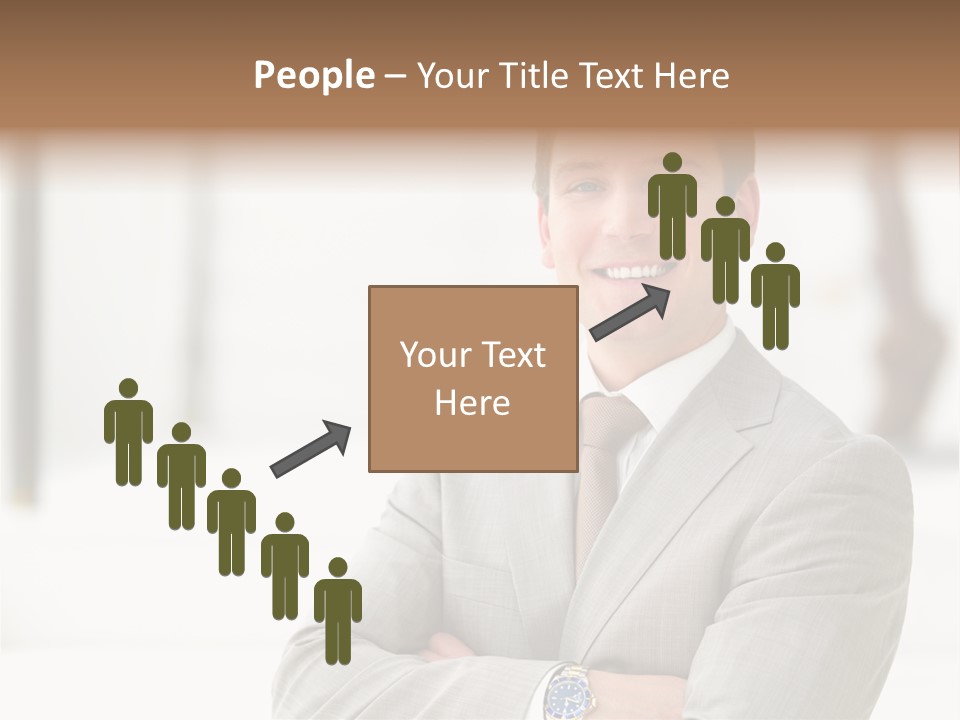 A Man In A Suit And Tie With His Arms Crossed PowerPoint Template
