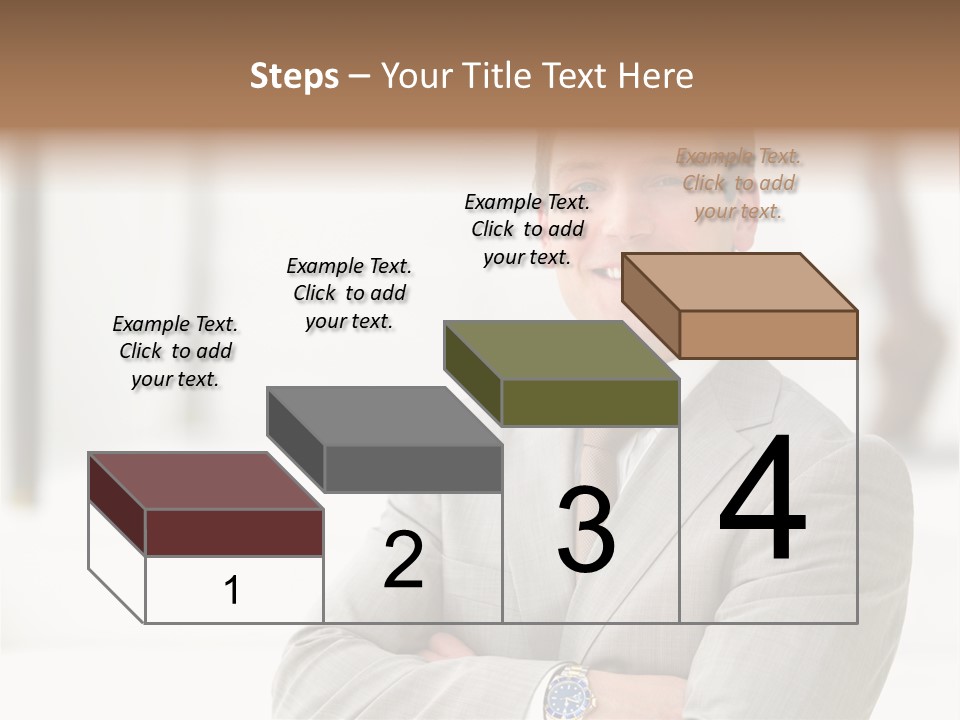 A Man In A Suit And Tie With His Arms Crossed PowerPoint Template