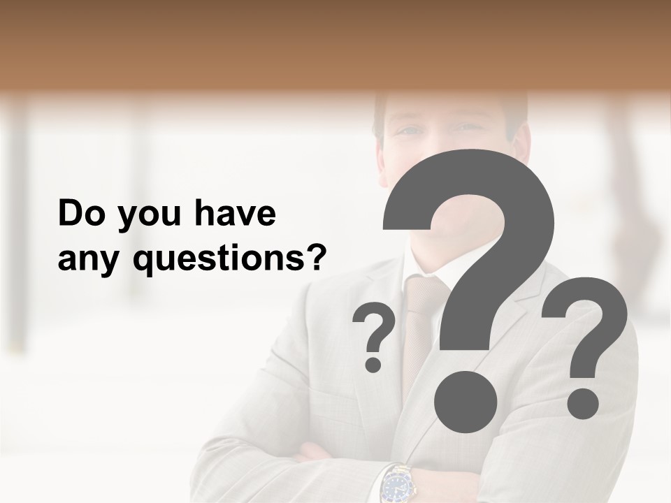 A Man In A Suit And Tie With His Arms Crossed PowerPoint Template