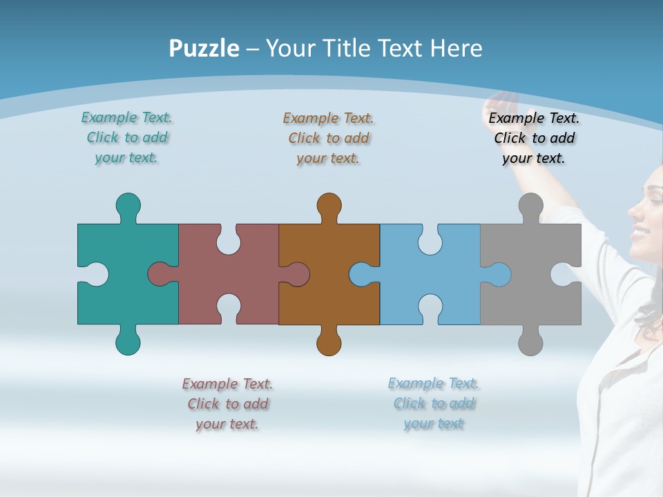 A Woman Standing On The Beach With Her Arms Up PowerPoint Template