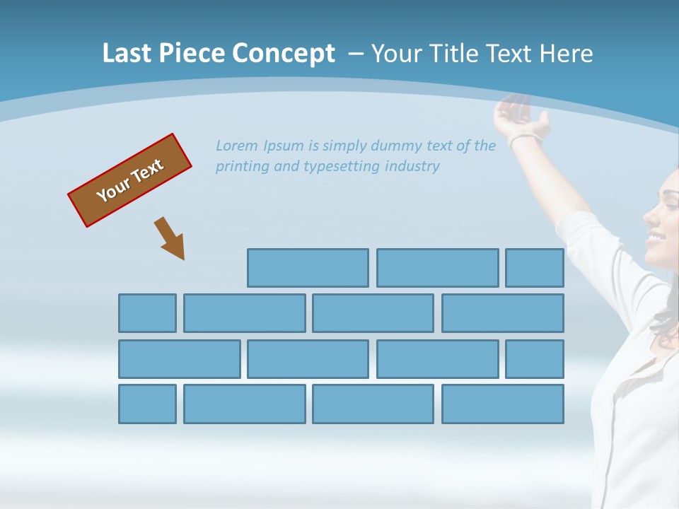 A Woman Standing On The Beach With Her Arms Up PowerPoint Template