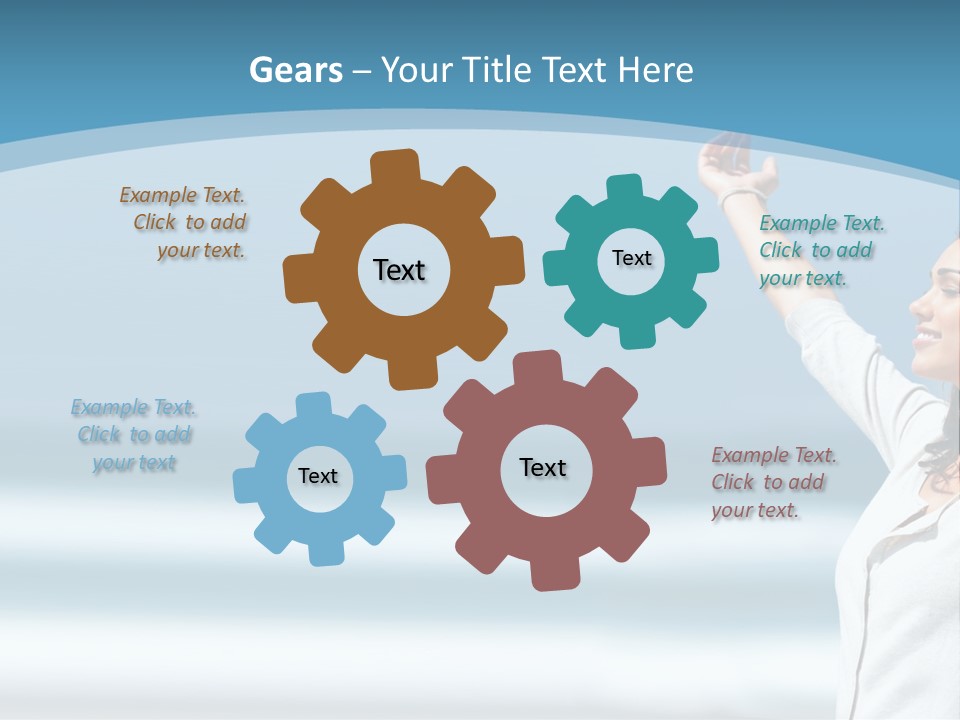 A Woman Standing On The Beach With Her Arms Up PowerPoint Template