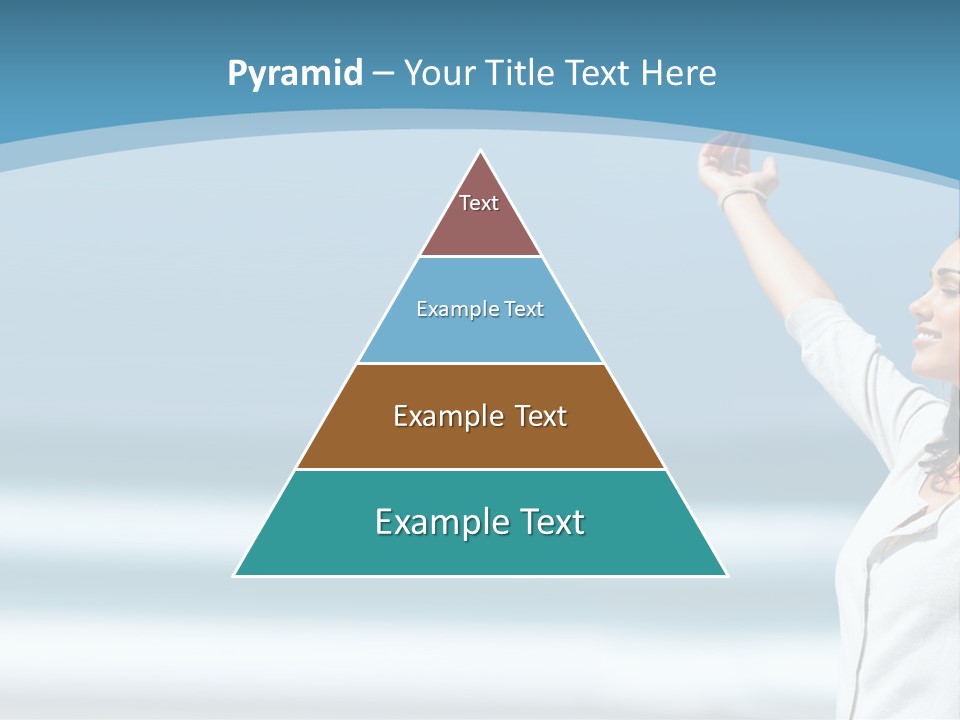 A Woman Standing On The Beach With Her Arms Up PowerPoint Template