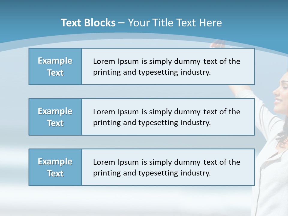 A Woman Standing On The Beach With Her Arms Up PowerPoint Template