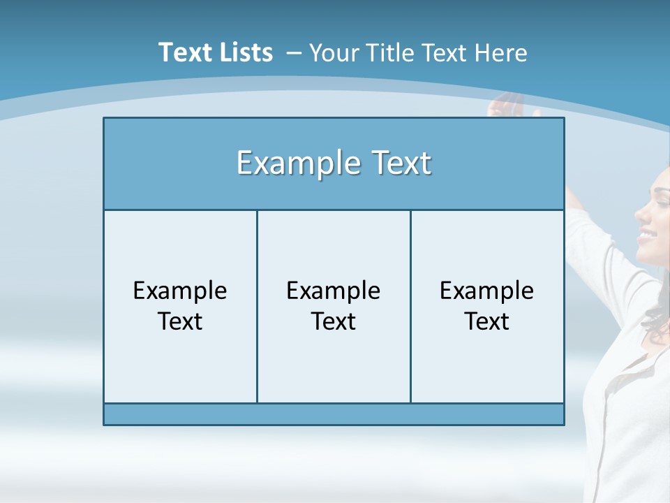 A Woman Standing On The Beach With Her Arms Up PowerPoint Template