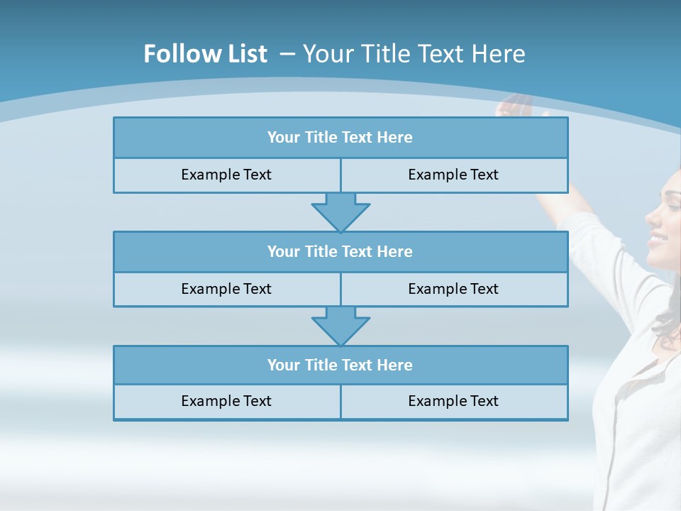 A Woman Standing On The Beach With Her Arms Up PowerPoint Template